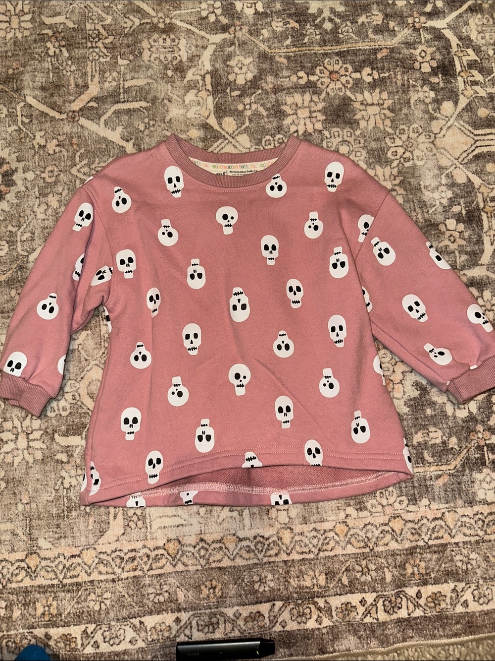 Minimalist Folk Co.  Baby 1-2 Pink Skull Print Sweatshirt